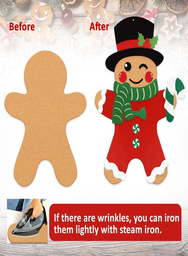 THAWAY DIY Felt Gingerbread Man Ornaments - Christmas Felt Gingerbread Man Games Set, DIY Christmas Crafts, Wall Hanging Xmas Gifts for Winter Holiday Party Xmas Decorations - Image 5